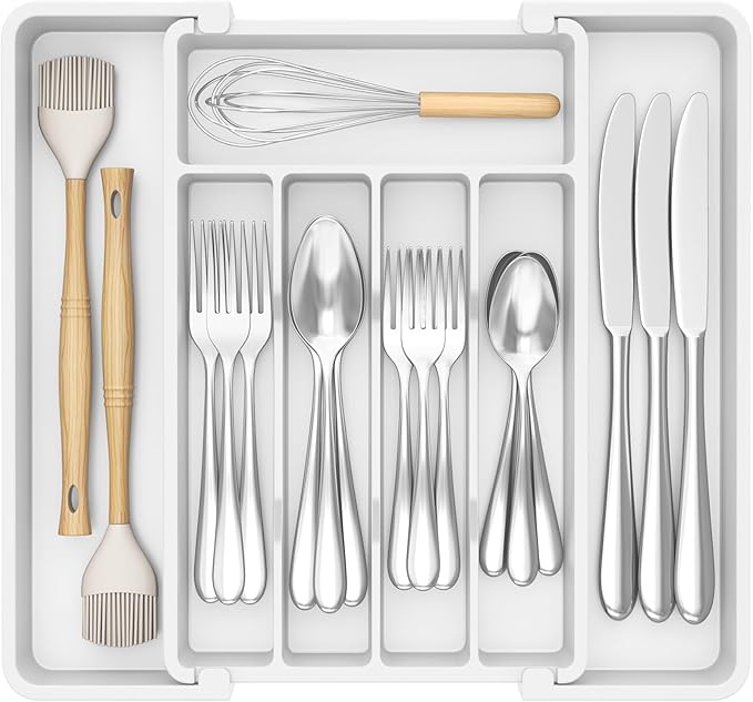 Lifewit Expandable Silverware Drawer Organizer, Kitchen Utensil Tray | BPA-free by Lifewit