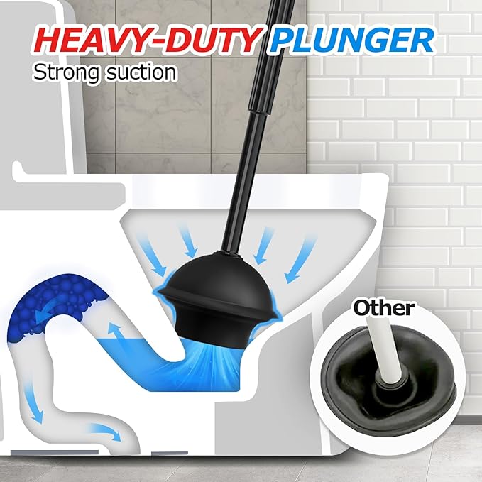 FORASTO 3in1 Toilet Plunger and Brush Set - Image 3