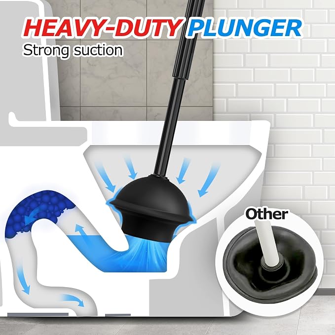 FORASTO 2in1 Toilet Brush and Plunger Set - Image 3