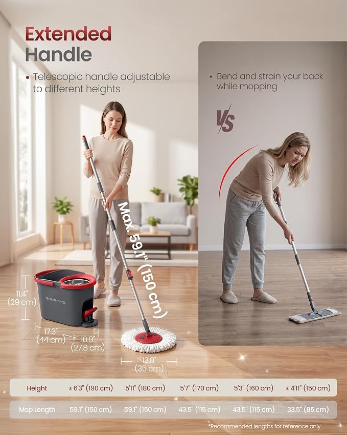 SONGMICS Spin Mop and Bucket Set - Image 6