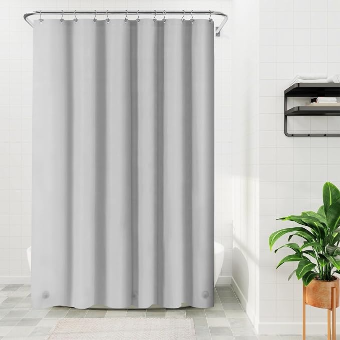 Barossa Design Gray Silver Long Shower Curtain Liner 72x78 by BarossaDesign