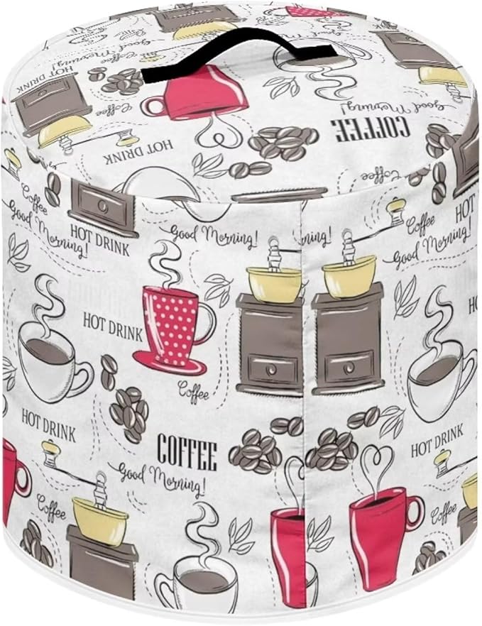 Dust Cover Compatible with 3 qt Pressure Cooker and Extra Accessories, for Electric Rice Cooker and Air Fryer Insulated Cover Keep Appliance Clean, Coffee Red White