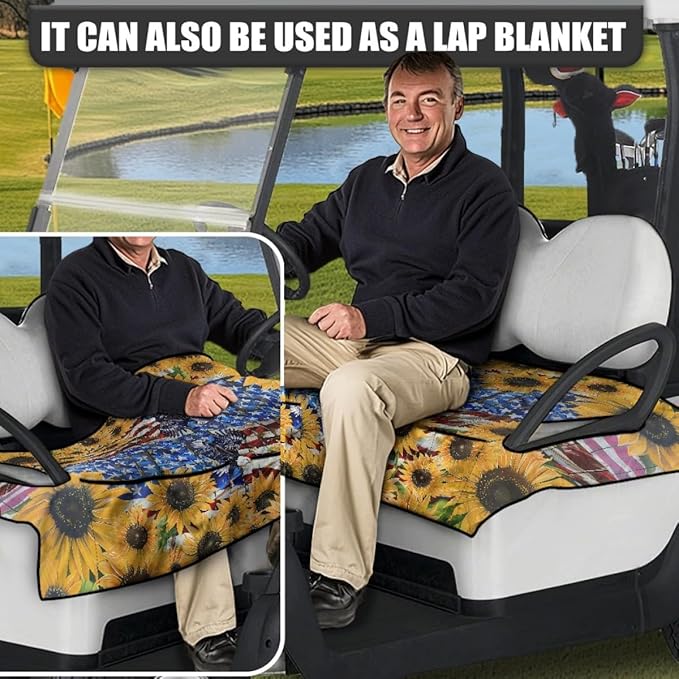 Golf Cart Seat Cushion Cover Featuring Comfortable Microfiber Fabric and Waterproof Protection for Outdoor Use