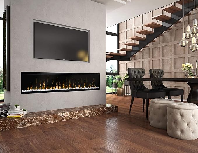 Dimplex IgniteXL 74" Built-in Linear Electric Fireplace (Model: XLF74), 8530/5118 BTU, 240/120 Volt, 2500/1500 Watt, Black