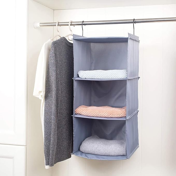 Hanging Closet Organizer 3-Shelf, Oxford Fabric Wardrobe Storage, shoes & - Image 8