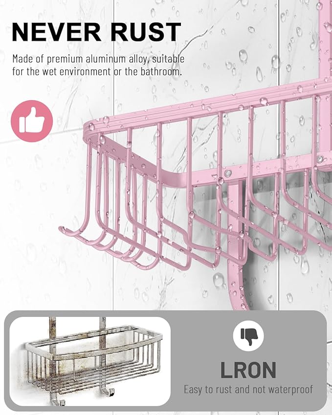 Pink Shower Caddy for Bathroom - Image 4