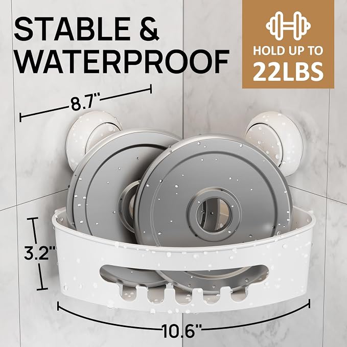 LEVERLOC Corner Shower Caddy Suction Cup, shower shelves suction cup - Image 7