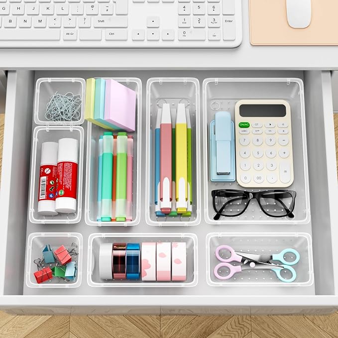 12 PCS Drawer Organizer Set, Makeup Organizers, Tool Storage Trays | 4 Sizes - Image 6