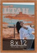 wallsthatspeak 8x12 Light Walnut Rustic Pine Picture Frame for Puzzles Posters Photos or Artwork