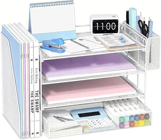 Desk Organizers and Accessories, 4-Tier Desktop File Organizer by OPNICE