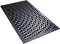 Anti Fatigue Rubber Floor Mats Restaurant Kitchen Rubber Drainage Mat Out Door Mats Durable Non-Slip Bar Floor Mat Utility Mat Indoor Outdoor Wet Area Use 24" x 36" Black