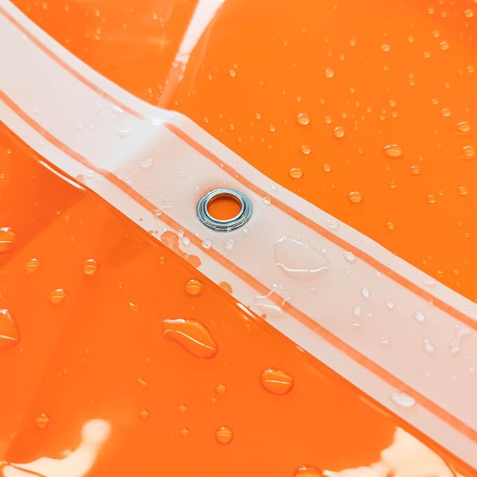 Barossa Design Extra Long Shower Curtain Liner Clear Orange - Image 6