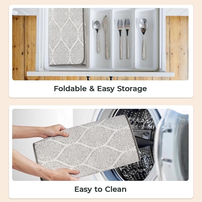 FRESHMINT Dish Drying Mats 2 Pack, Modern Medallion | Quick Dry, Ultra Absorbent - Image 6