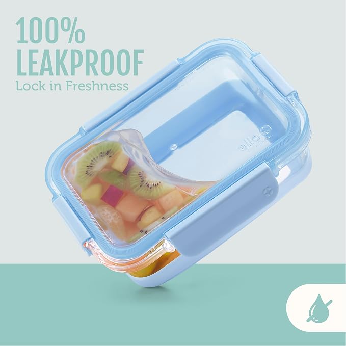 Ello Duraglass Refresh 3.4 Cup Meal Prep Containers, Garden Goals | Glass meal - Image 5