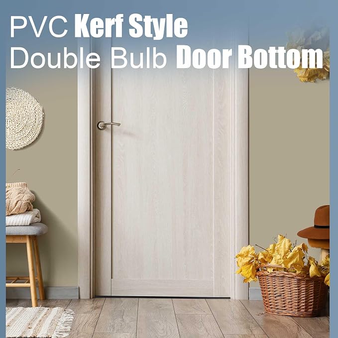 Pushglossy 4 Pcs 36" Kerf Door Sweep Double Bubble Kerf Black | 1-3/4" Wide - Image 5