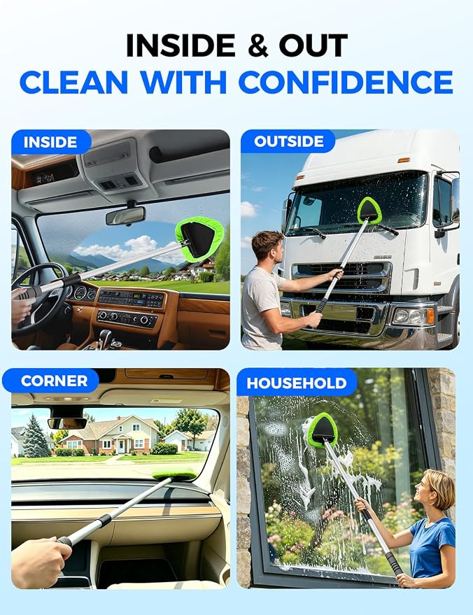 XINDELL Interior Windshield Cleaner Tool – Car Interior Window Cleaning Kit - Image 6