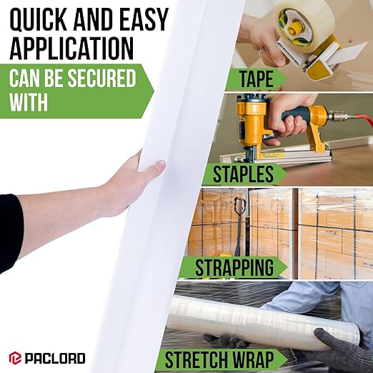 Extra-Wide 48" x 3" x 3" Reinforced Cardboard Edge Protectors (Pack of 12) – 0.16" Standard-Duty Thickness – Cardboard Edge Protectors for Shipping – American Quality Pallet Edge Protector