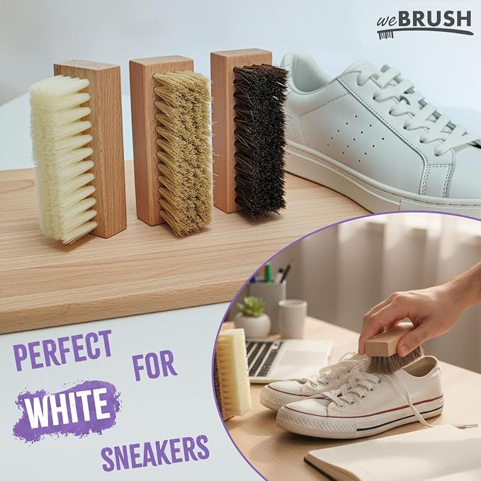 3 Small Shoe Brushes, Shoes Cleaning Brush Kit, Suede Shoe Cleaner, Boot White - Image 8