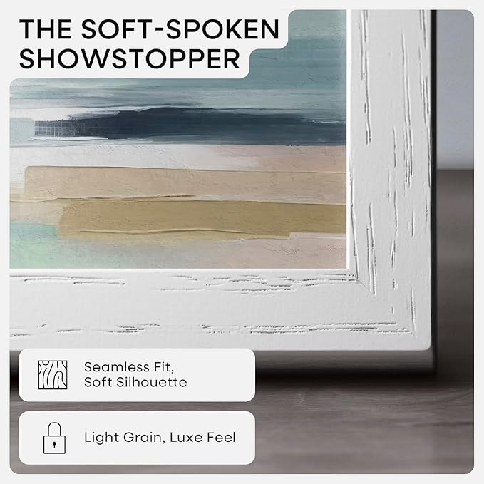 Homeforia A0 Frame White Wood, High End Oak 33.1 x 46.8 White Wooden Poster Frames Matted to 23.4 by 33.1 inches Photo, A0 Size Large Wood Picture Frame with Mat A1, Tempered Glass, Wall Kit, Set of 1