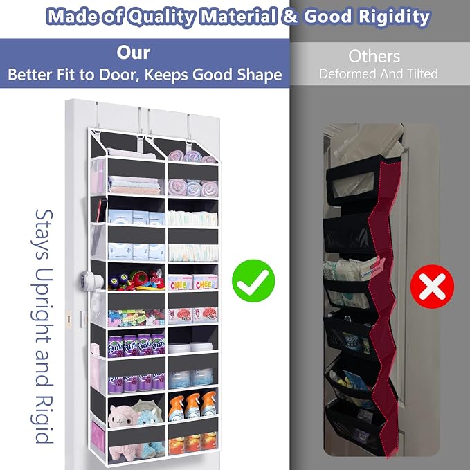 Heavy Duty Over The Door Organizer 5 Tiers, Extra Large Behind Door Storage of - Image 4