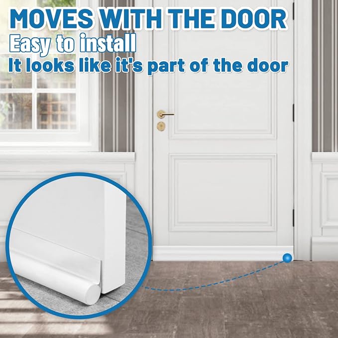 MAXTID Under Door Draft Stoppers 36 Inch White Door Draft Blocker Draft Stoppers - Image 4