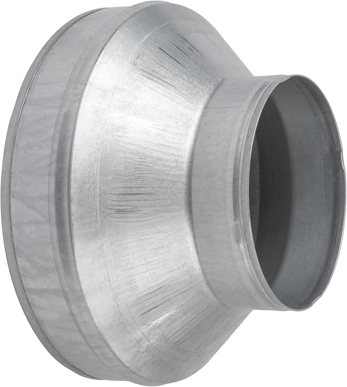 10" to 6" Inch Duct Pipe Adapter - Galvanized Steel HVAC Ducting Reducer for Ventilation - PVC Pipe, Hose Coupler - Heavy Duty Exhaust, Air Conditioner Fittings - Vent Flange Connector