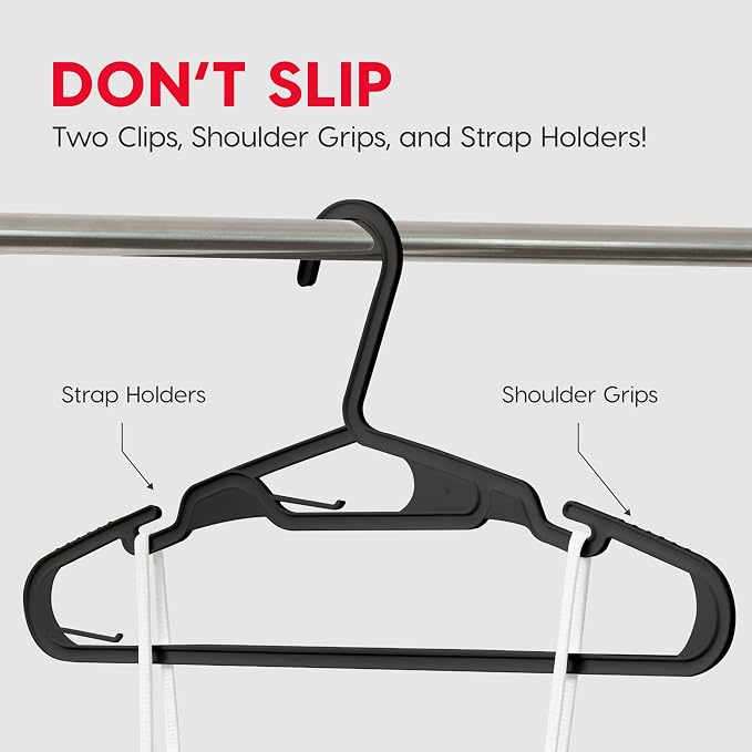 IRIS USA Lightweight Flexible Adult Hangers 50 Pack, Made in USA, Dorm - Image 7
