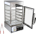 5-Tier Electric Bun Steamer, Commercial Stainless Steel Food Warmer Display with Automatic Temperature Control, for Buns, Baozi, Siomai, Corn, Buffet, Kiosk, Restaurant