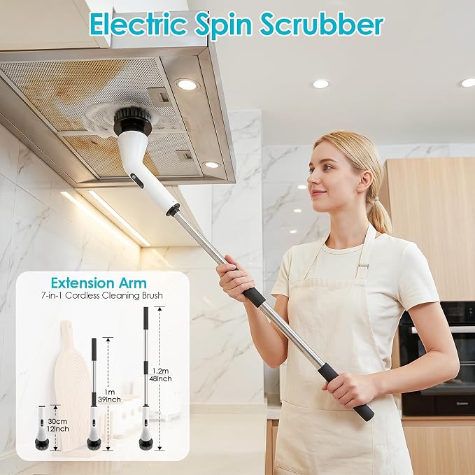 Electric Spin Scrubber for Bathroom, Power Cleaning Brush - Image 4