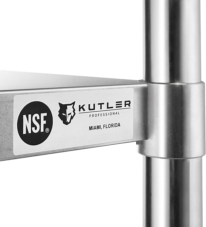 KUTLER Stainless Steel Table 24 x 48 Inches, NSF Heavy Duty Commercial Kitchen Prep and Work Table with Undershelf for Restaurant, Hotel, Home