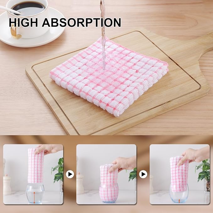 Kitinjoy Cotton 8 Pack Terry Kitchen Dish Cloths - Image 3