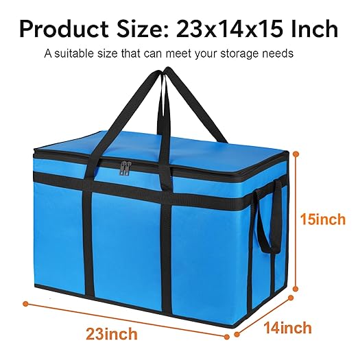 Bodaon Large 3-Pack Insulated Food Delivery Bag with hard bottom, Rideshare Delivery Bag, XXXL Pizza Cooler Bags, Thermal Cold/Hot Styrofoam Carrier for Travel/Shopping/Catering/Car