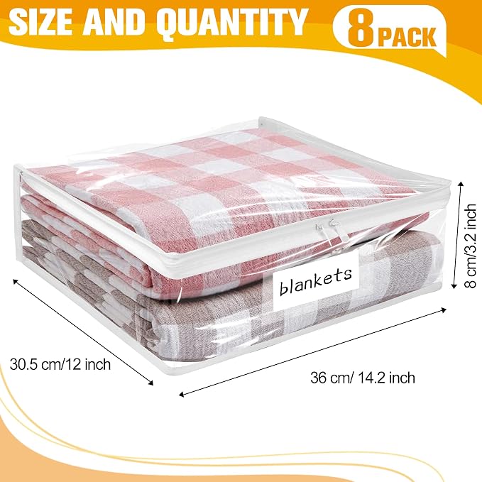 Plastic Storage Bags with Easy-Glide Zipper, Durable Clear Vinyl Zippered - Image 3