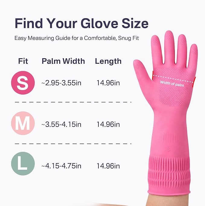 Rubber Dishwashing Gloves, Reusable Cleaning Dish Gloves - Image 7