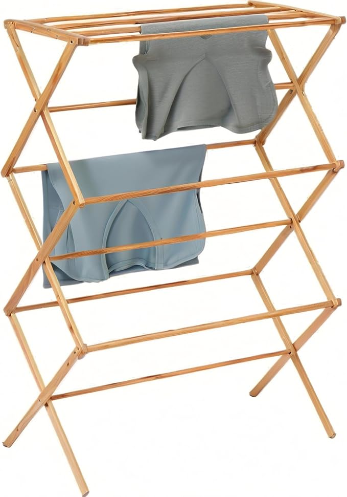Collapsible Bamboo Drying Rack – Foldable Laundry Drying Stand by MAGICBAMBOO