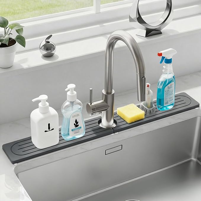 Faucet Mat for Kitchen Sink Protectors, Super Absorbent Faucet Splash Guard by NSVNSV