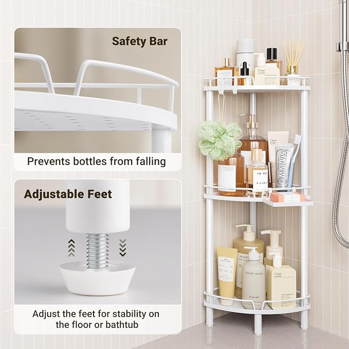 ELYKEN Corner Shower Caddy, 3 Tier Stainless Steel Shower Organizer - Image 5