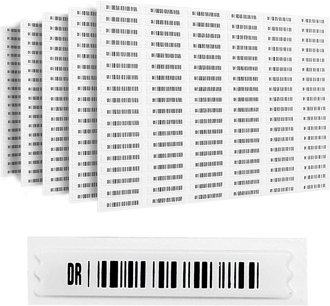 5000 pcs 58khz AM Security Tags Soft Labels Compatible with 58khz acousto-Magnetic EAS System (Mock Barcodes)