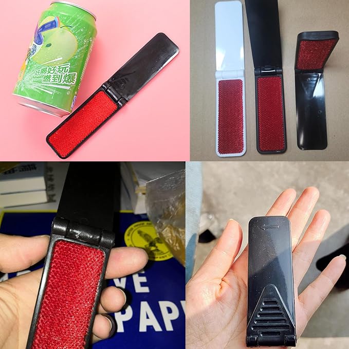 4 Pack Folding Lint Brush Foldable Reusable Portable Mini Lint Remover Brushes - Image 6
