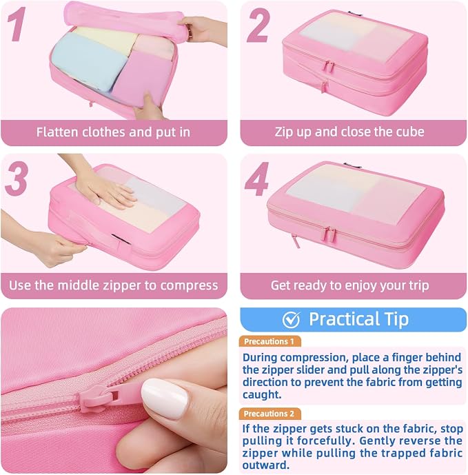 BAGAIL 4 Set/6 Set/8 Set Compression Packing Cubes Travel Accessories - Image 4