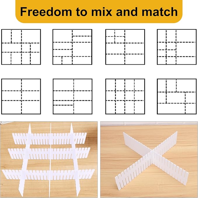 100 PCS Premium DIY Drawer Dividers, Adjustable Drawer Organizers - Image 3