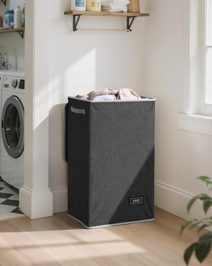 SOLEDI 90L Laundry Hamper with Lid, Large Collapsible Laundry Basket | Sturdy - Image 2