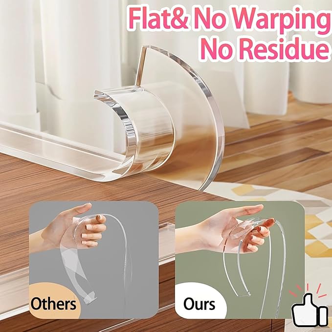 Clear Baby Edge & Corner Protector Strip - 2 Rolls, 1.18 in × 13 FT Self-Adhesive Safety Bumper, Transparent Anti-Collision Guard for Table, Cabinet, Furniture & Wall | Baby Proofing Essential
