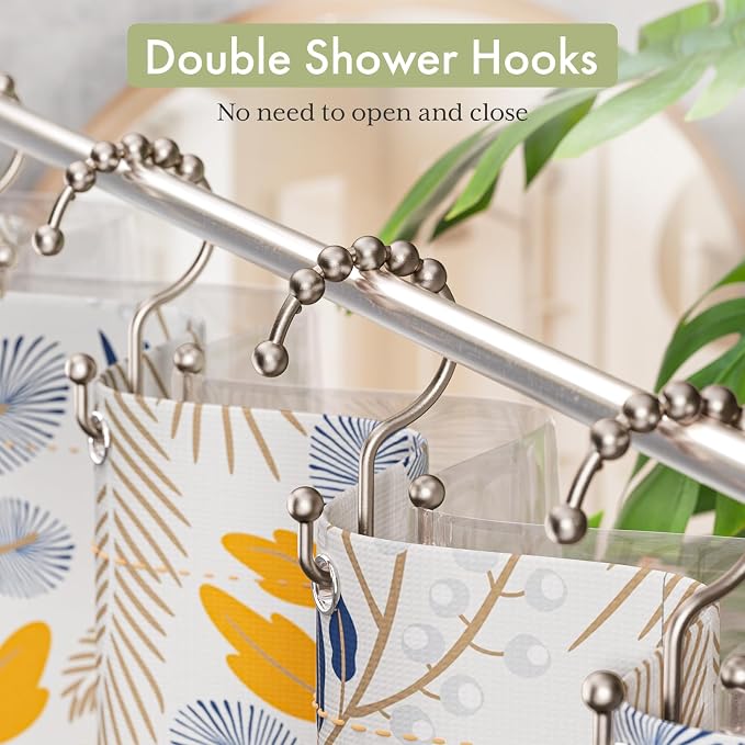 Shower Curtain Hooks Rings, Stainless Steel Shower Curtain Rings, Matte Nickel - Image 4