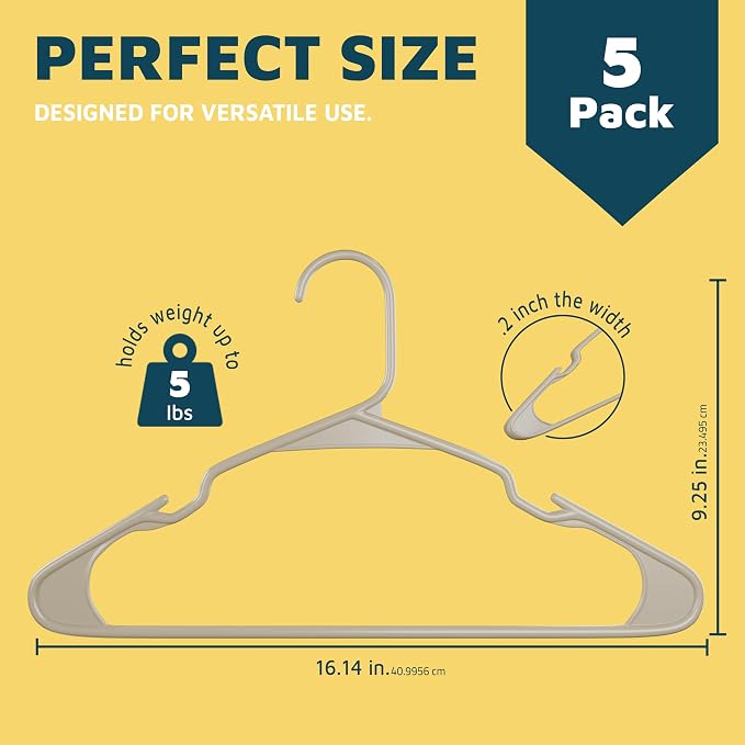 Lifemaster Plastic Clothes Hangers – Heavy Duty Hanger Set, - Image 2