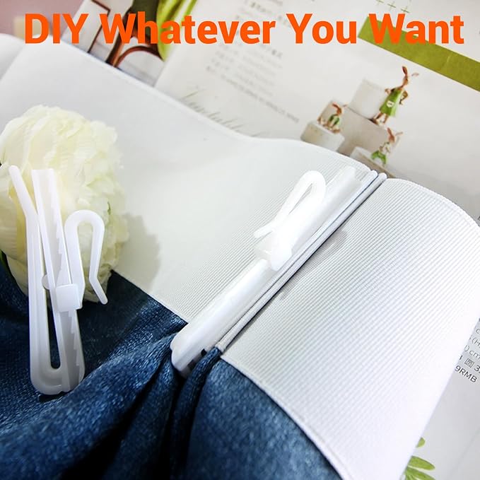 Plastic Curtain Hooks, Adjustable Pinch Pleat Hooks, Ratchet System Pinch Pleat - Image 5