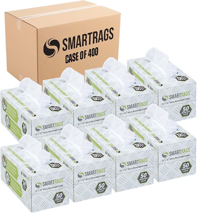 Arkwright Smart Rags Microfiber Cleaning Cloths Bulk, Case of 400, Lint Free by Arkwright