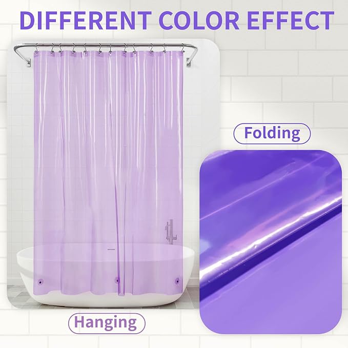 Barossa Design Clear Lavender Shower Curtain Liner Standard Size - Image 2