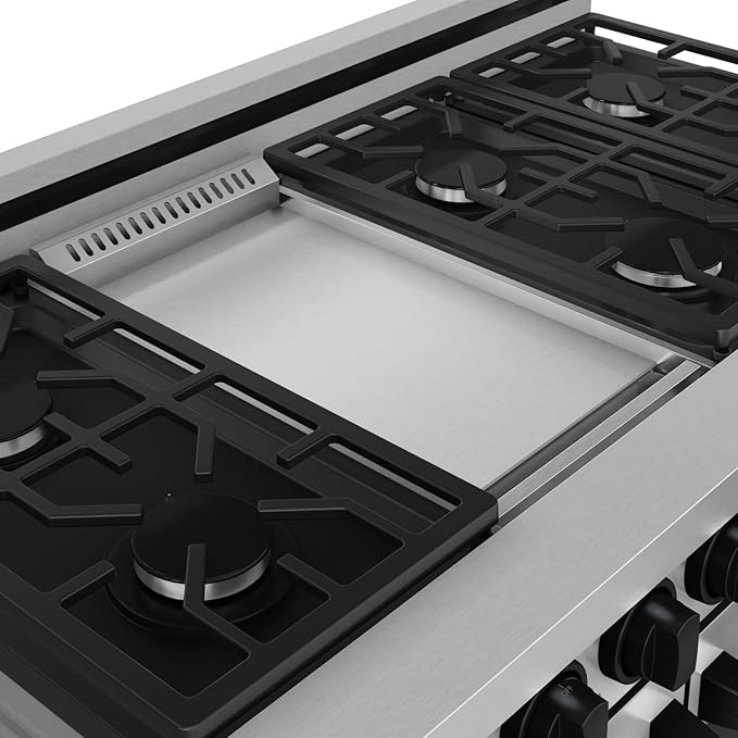 Gordon Ramsay by THOR Kitchen 48 Inch Professional Gas Range with Double Oven in Stainless Steel/Black