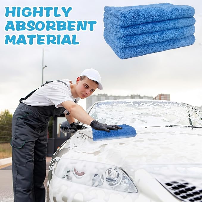 4 Pcs Extra Large Microfiber Cleaning Cloth, Lint and Streak Free - Image 5